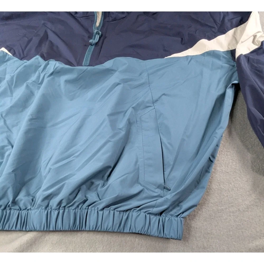 Vineyard Vines Colorblock Windbreaker Jacket Mens Small Blue White 1/4 Zip